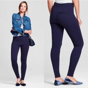 Skinny Ponte Pants M Navy Blue Solid A New Day